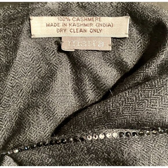 Rare, stunning MATTA NY Cashmere Pashmina scarf/wrap, crystal trim - Picture 3 of 8